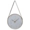Quickway Imports Metal Wall Clock Marble Look Face, Gold Rim and Handles with Hanging Band, for Dining, Living Room QI004256 - alternate 1